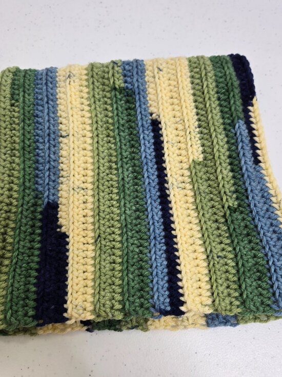 Handmade Crochet Cat Ear Beanie, Striped Acrylic Kitty Hat main image 3